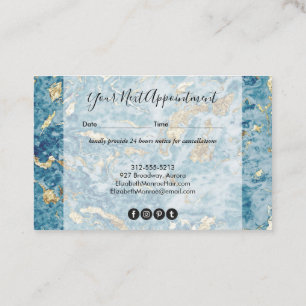 Gold and Blue Marble Appointment Card