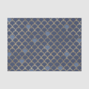 Gold And Blue Mermaid Pattern  Tissue Paper