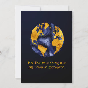 Gold and Blue Metallic Look Earth Day