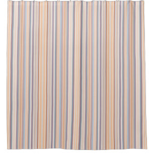Gold and Blue Striped Pattern Shower Curtain