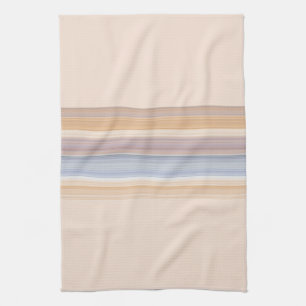 Gold and Blue Striped Pattern Tea Towel
