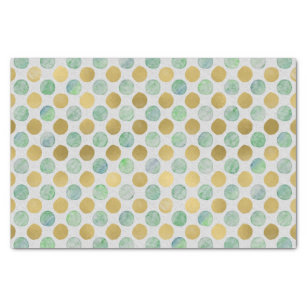 Gold and Blue Watercolor Polka Dots Tissue Paper