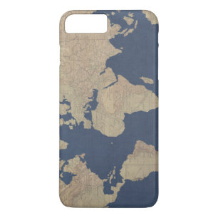 Gold and Blue World Map iPhone 8 Plus/7 Plus Case