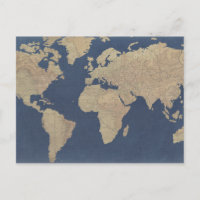 Gold and Blue World Map