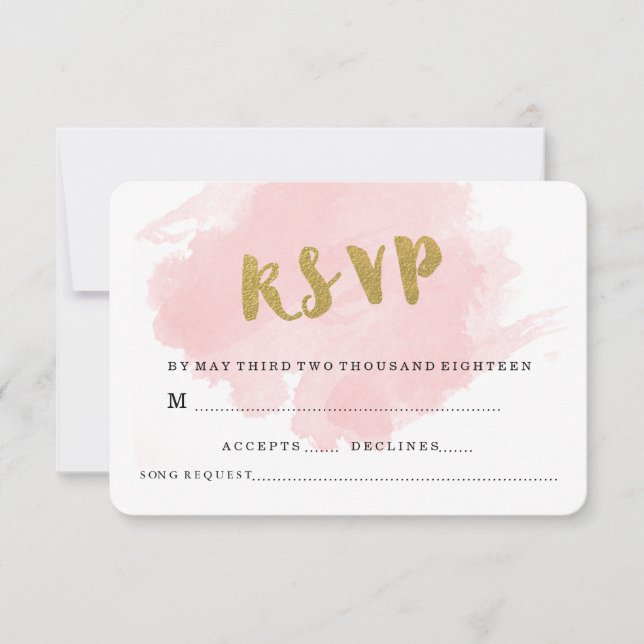 GOLD AND BLUSH WEDDING RSVP CARD (Front)