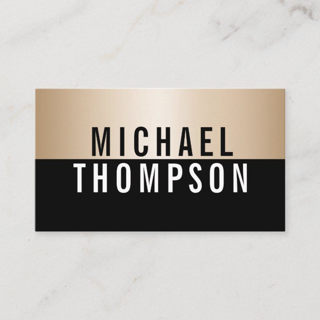 GOLD AND BOLD Elegant Modern Simple Professional Business Card (Front)
