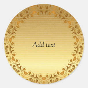 Gold and bronze template classic round sticker