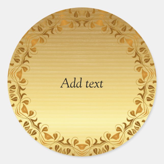Gold and bronze template classic round sticker (Front)