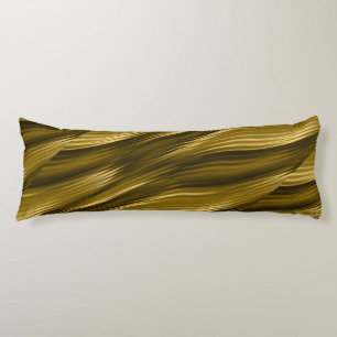 Gold and Brown Abstract Waves Body Cushion