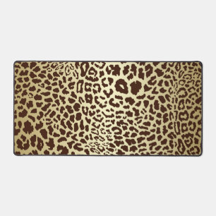Gold and Brown Animal Print Desk Pad