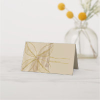 Gold and Brown Crinkled Paper Name Card