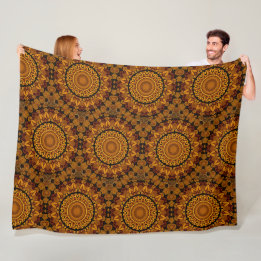 Gold and Brown Fleece Blanket