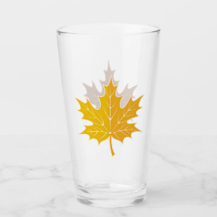 Gold and Brown Maple Leaves Glass