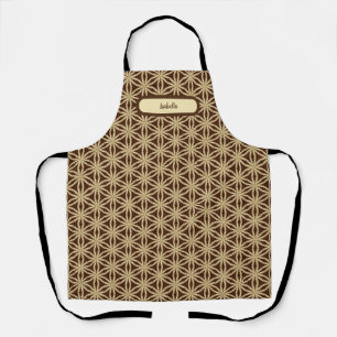 Gold and Brown Star Anise All-Over Print Apron