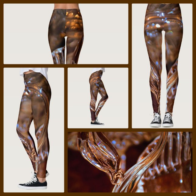 Gold and Brown Swirls Abstract Leggings (Creator Uploaded)