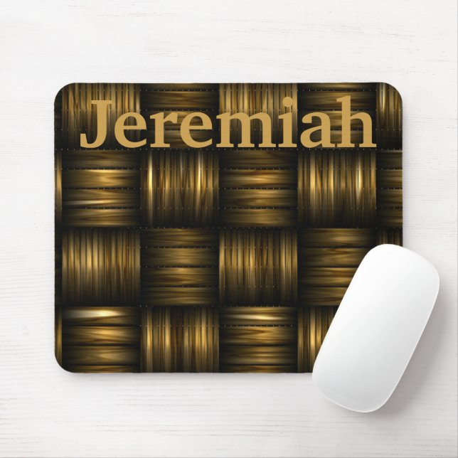 Gold and Brown Woven Metal Threads Customise Mouse Mouse Pad (With Mouse)