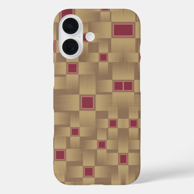 Gold and Burgundy Abstract Weave Case-Mate iPhone Case (Back)