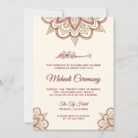 Gold and Burgundy Islamic Muslim Mehndi Ceremony