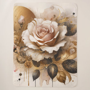 Gold and Cashmere Rose Sherpa Blanket