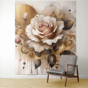 Gold and Cashmere Rose Tapestry