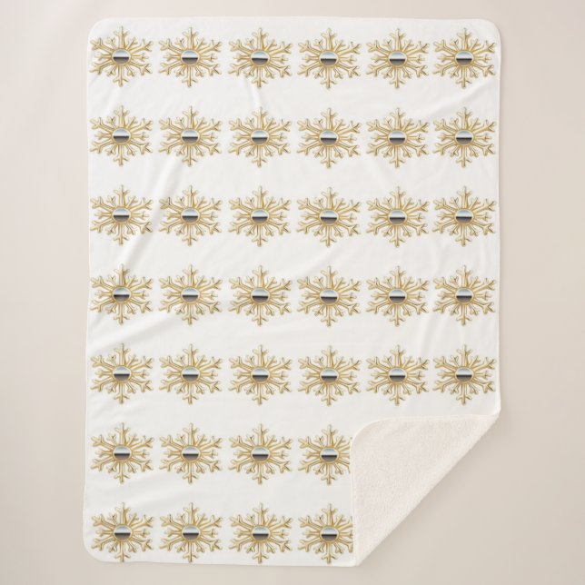 Gold and Chrome Sherpa Blanket  (Front)