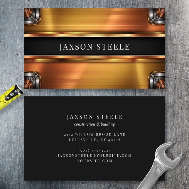 Gold and Copper Industrial  Business Card (Creator Uploaded)