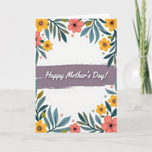 Gold And Coral Happy Mothers Card