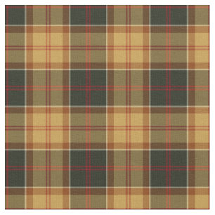 Gold and Dark Green Rustic Plaid Fabric