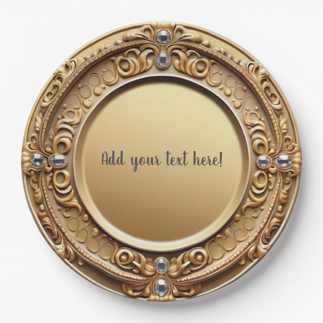 Gold and Diamond Party Plate Personalise (Front)