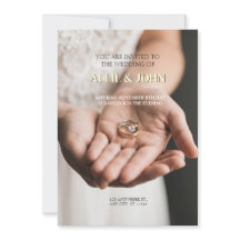 Gold and Diamond Stacked Ring Wedding Invitation