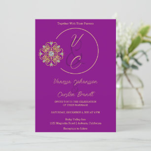 Gold and Diamonds Wedding Invitation