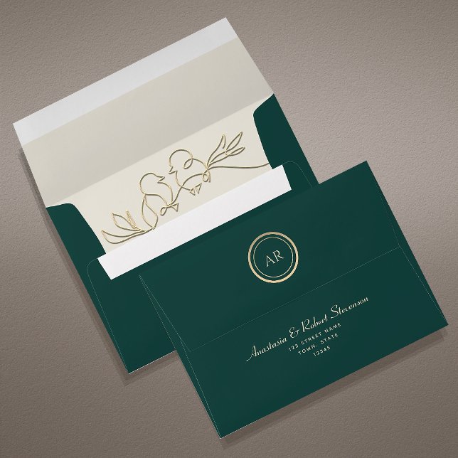 Gold and Emerald Green Wedding Envelope (Creator Uploaded)