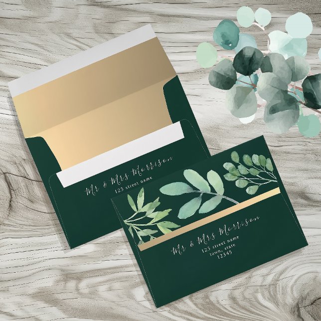 Gold and Emerald Green Wedding Envelope (Creator Uploaded)