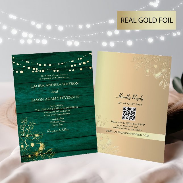 Gold and Emerald Green Wedding QR Code (Creator Uploaded)