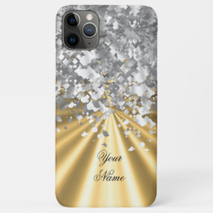 Gold and faux glitter personalised  iPhone 11 pro max case