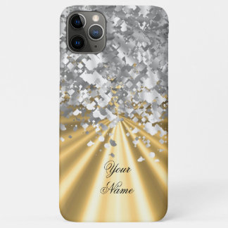 Gold and faux glitter personalised  iPhone 11 pro max case