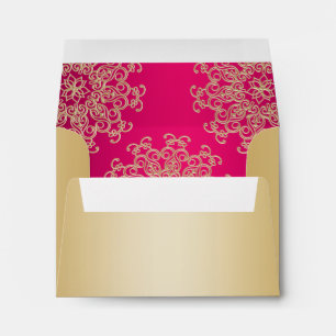 Gold and Fuchsia Indian Style Envelopes