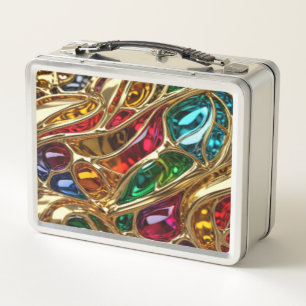 Gold and Gems Beauty #621 - Metal Lunchbox