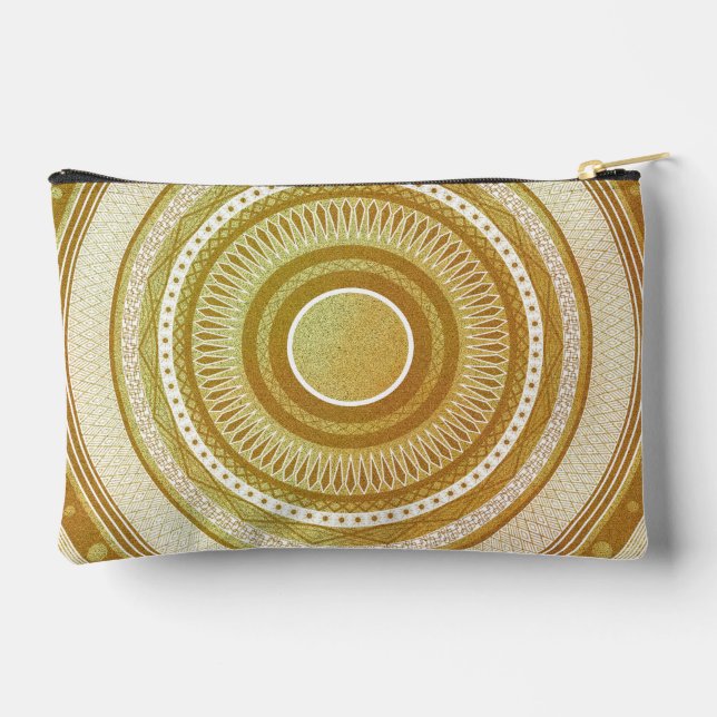 Gold and Glitter Mandala Accessory Pouch (Back)