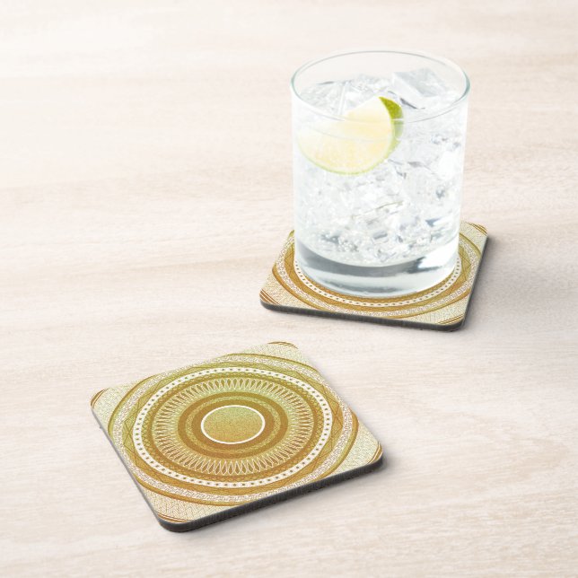 Gold and Glitter Mandala Coaster (Right Side)