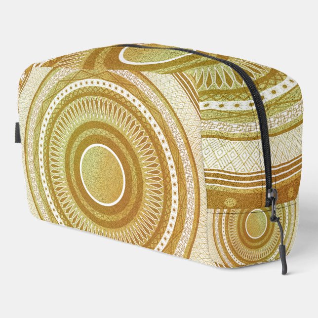 Gold and Glitter Mandala Dopp Kit (Right Corner)
