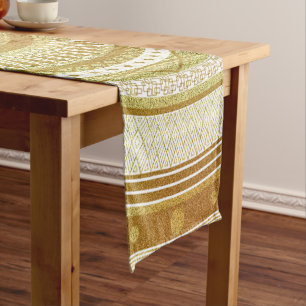 Gold and Glitter Mandala Short Table Runner