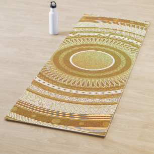 Gold and Glitter Mandala Yoga Mat