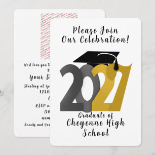 Gold and Gray Class of 2027 Photo Graduation Invitation