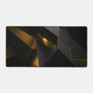 Gold and Gray Crystals Desk Mat