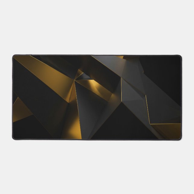Gold and Gray Crystals Desk Mat (Front)