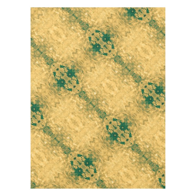 Gold And Green Botanic Tablecloth (Front)