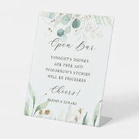 Gold and Green Botanical Wedding Open Bar