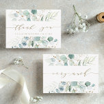 Gold and Green Botanical Wedding Thank You Card<br><div class="desc">This thank you card features painted watercolor eucalyptus,  botanical green and gold glitter leaves with very much script on the back.</div>