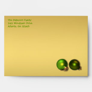 Gold and Green Christmas Envelope for 5"x7" Sizes